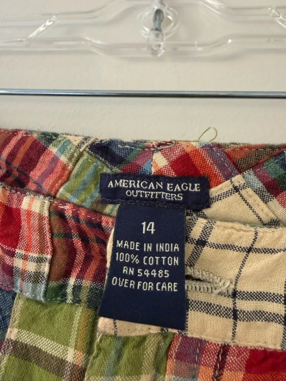 Vintage Y2K Plaid Patchwork Low Rise Mini Skirt Sz 14 American Eagle Outfitters - Picture 7 of 13